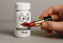 Bekentenissen van een copywriter: hoe ik hielp om van atypische antipsychotica een miljardenindustrie te maken Een pillenpotje met Risperal met een gezichtje dat mooi opgeschilderd wordt als symbool voor een lelijk verhaal dat mooi verteld is.